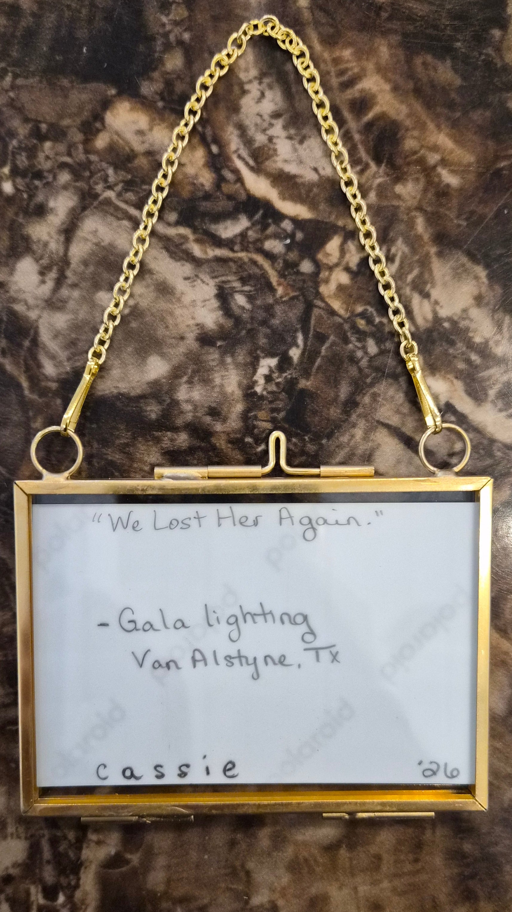 Diffraction photography art print in a locket frame