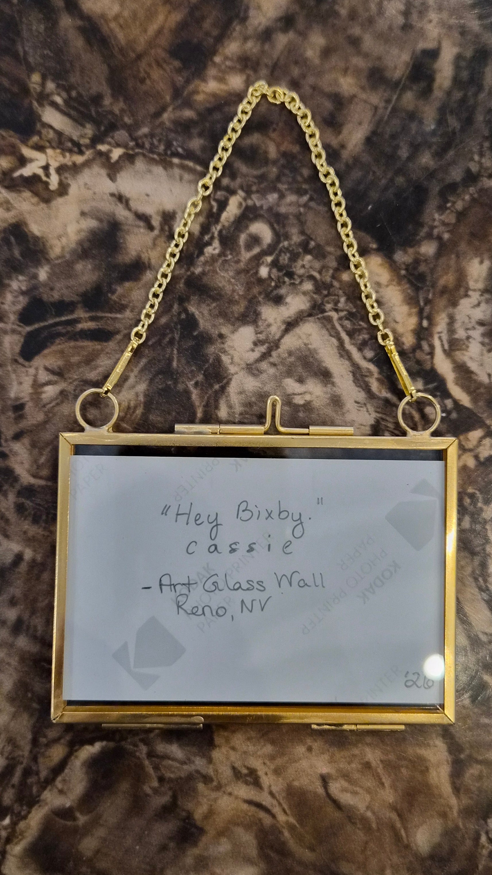 Diffraction photography art print in a locket frame