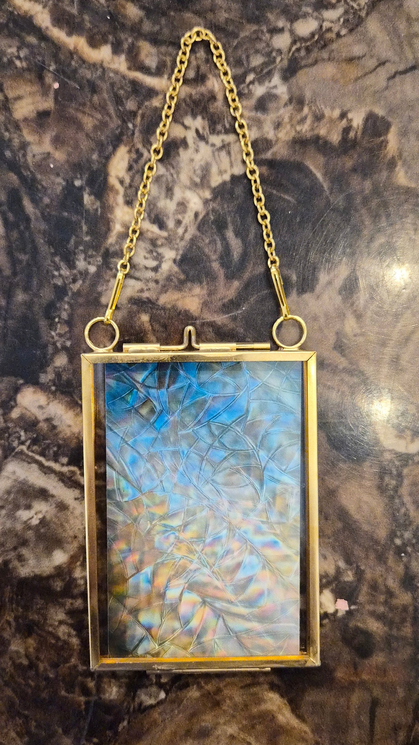 Diffraction photography art print in locket frame