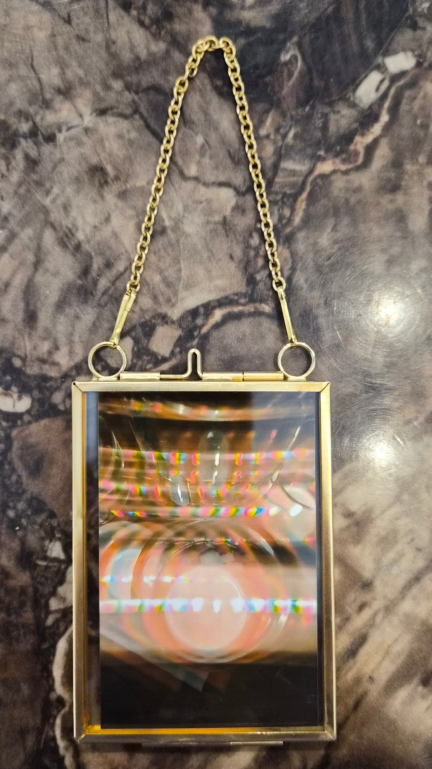 Diffraction photography art print in locket frame