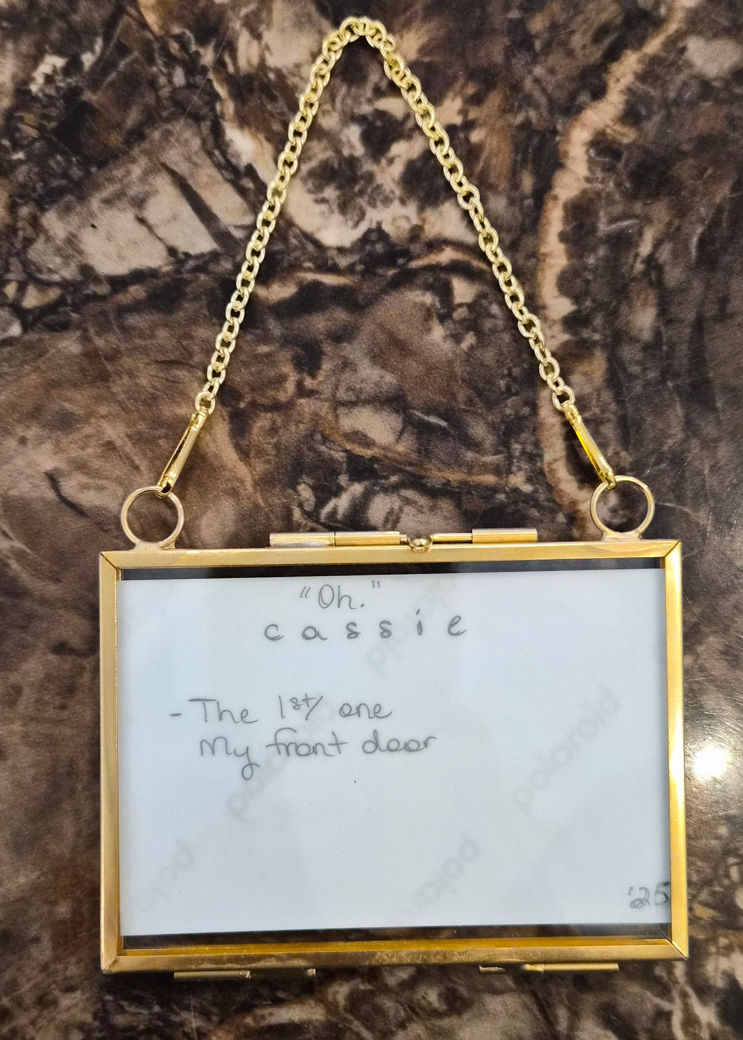 Diffraction photography art print in a locket frame