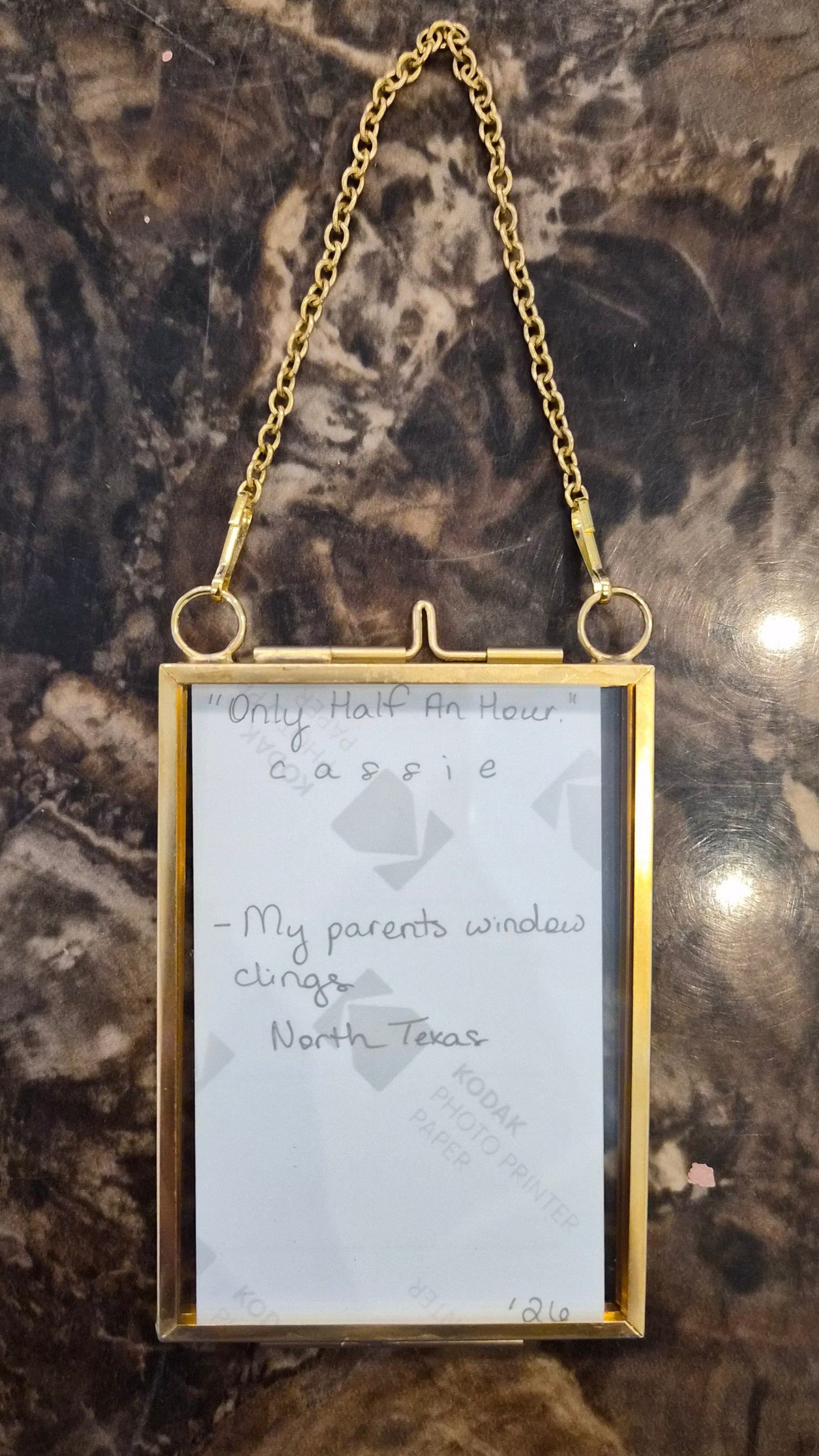 Diffraction photography art print in locket frame