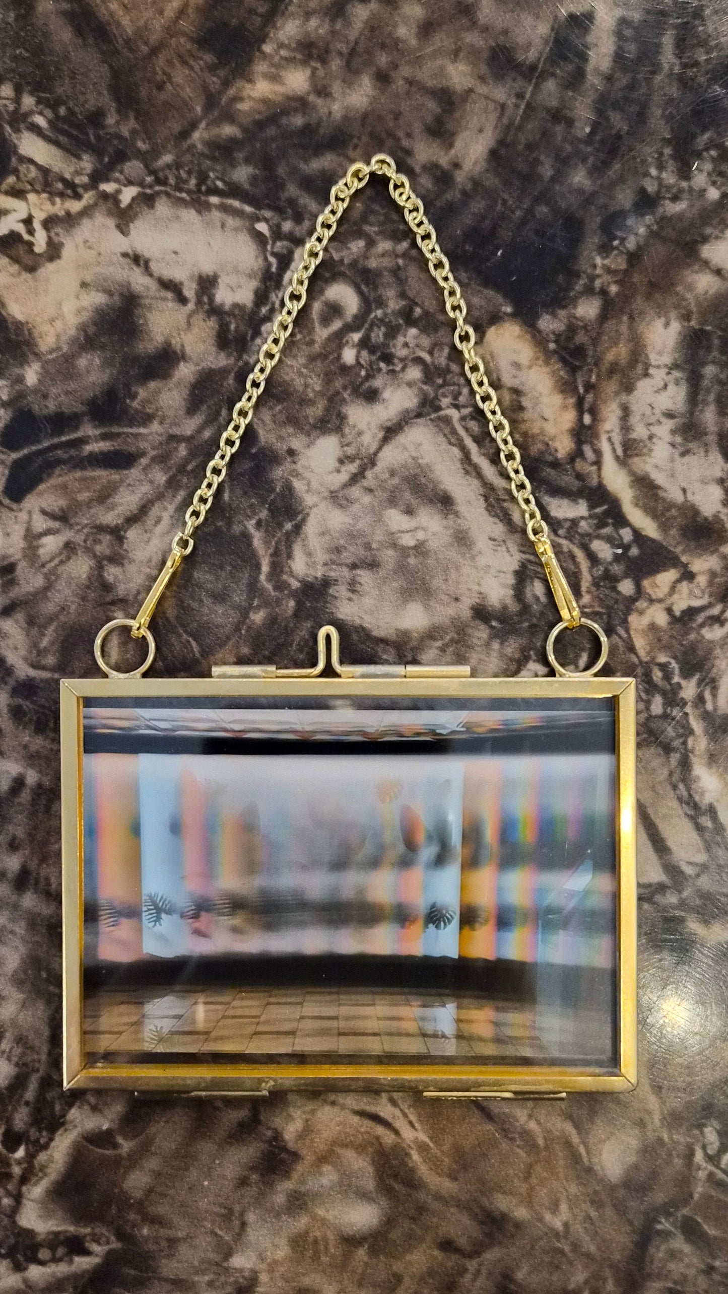 Diffraction photography art print in a locket frame