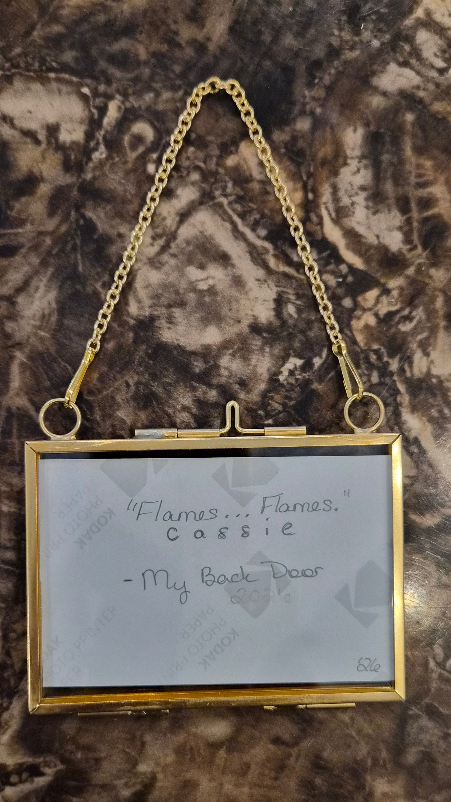 Diffraction art print in locket frame