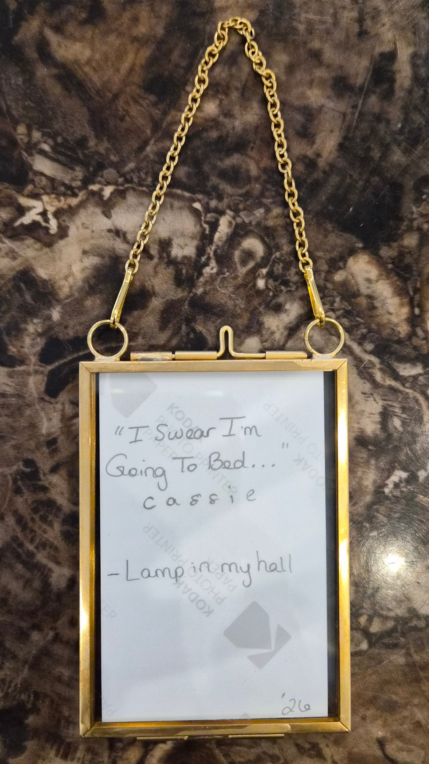 Diffraction photography art print in a locket frame